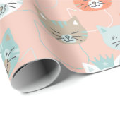 Royal Cats Pattern Geschenkpapier (Rolleneckpunkt)