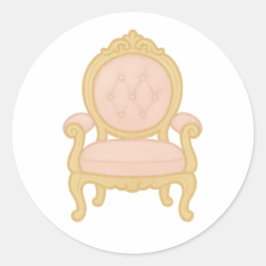 Royal chair runder aufkleber