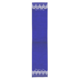 Royal Chic Blue Lace Personalisiert Table Runner Kurzer Tischläufer