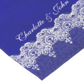 Royal Chic Blue Lace Personalisiert Table Runner Kurzer Tischläufer (Ecke)