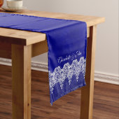 Royal Chic Blue Lace Personalisiert Table Runner Kurzer Tischläufer (Beispiel)