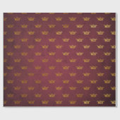 Royal Chic Golden Red Velvet Crown Princess Geschenkpapier (Flach)