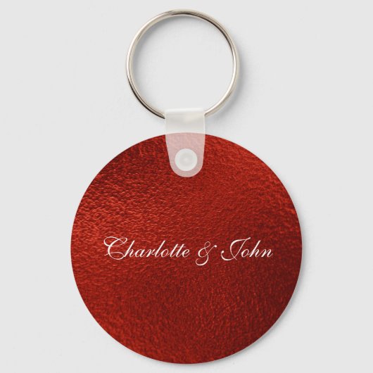 Royal Chic Red Save the Date Key Round-Geschenk Schlüsselanhänger (Vorderseite)