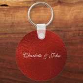 Royal Chic Red Save the Date Key Round-Geschenk Schlüsselanhänger (Vorderseite)