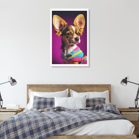 Royal Chihuahua Hund Leinwanddruck (Insitu (Schlafzimmer))