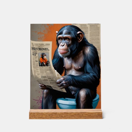 Royal Chimp Art Pop Art Schimpanse Realistisch Acrylschild (Vorderseite)