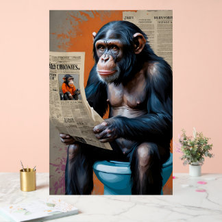 Royal Chimp Majestic Throne - Realistischer Pop Ar Acrylschild