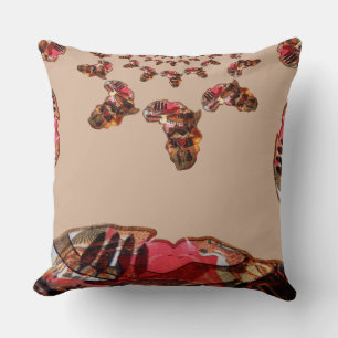 Royal Classic Africa map Cotton Throw Pillow Kissen