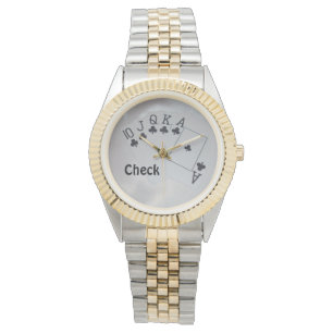 Royal Club Flush Poker Cards Muster Armbanduhr