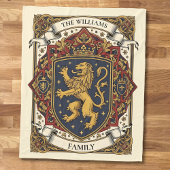 Royal Coat of Arms Luxury Lion Rampant  Fleecedecke