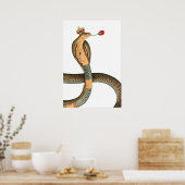 Royal Cobra King Head Rosen Surreal Crown Poster (Küche)