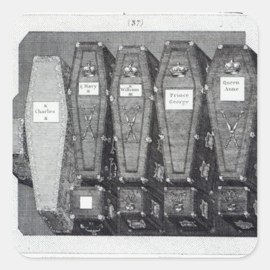 Royal Coffins in Westminster Abbey Quadratischer Aufkleber (Vorderseite)