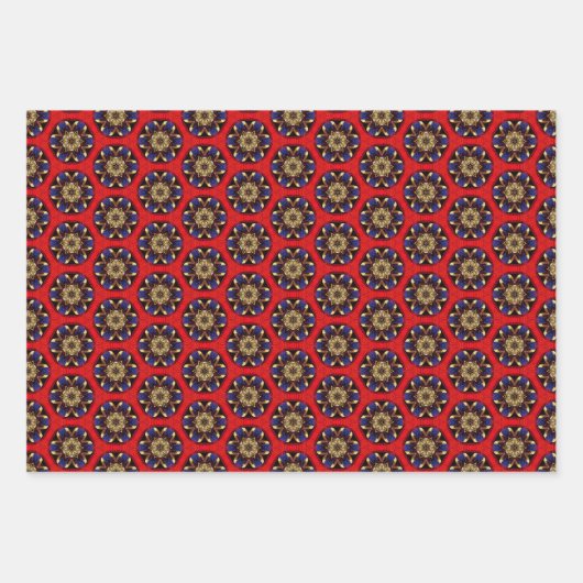 Royal Collection Dazzzing Red and Gold Geschenkpapier Set (Vorderseite 2)