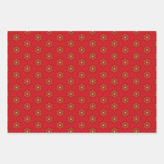 Royal Collection Dazzzing Red and Gold Geschenkpapier Set (Vorderseite)