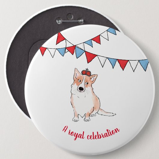 Royal Corgi Abzeichen Button (Vorne & Hinten)