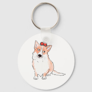 Royal corgi button key ring schlüsselanhänger
