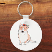 Royal corgi button key ring schlüsselanhänger (Vorderseite)