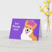 Royal Corgi Custom Greeting Karte (Gelbe Blume)