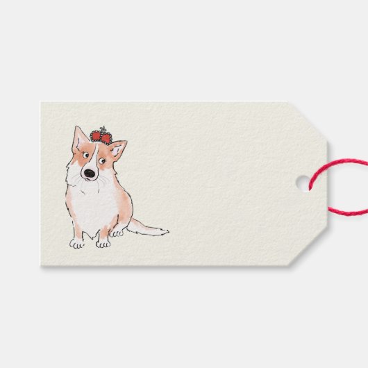 Royal Corgi Geschenkmarke Geschenkanhänger (Vorderseite (Horizontal))