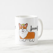 Royal Corgi Hund personalisiert Kaffeetasse (VorderseiteRechts)