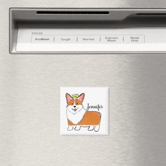 Royal Corgi Hund personalisiert Magnet (In Situ (Geschirrspüler))