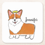 Royal Corgi Hund personalisiert Rechteckiger Pappuntersetzer (Vorderseite)