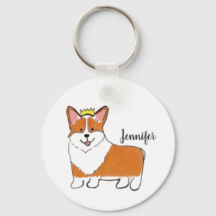 Royal Corgi Hund personalisiert Schlüsselanhänger