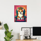 Royal Corgi mit Crown - Funny Pop Art Poster (Heimbüro)