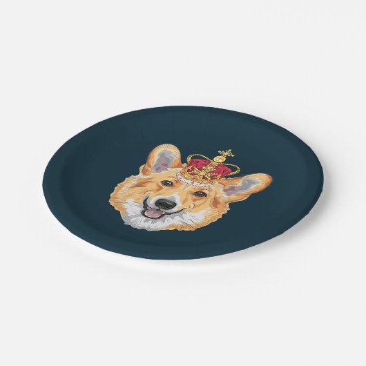 Royal Corgi Pappteller (Schrägansicht)