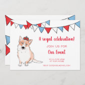 Royal Corgi Party Einladung (Vorne/Hinten)
