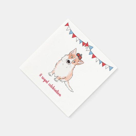 Royal Corgi Party Serviette (Ecke)