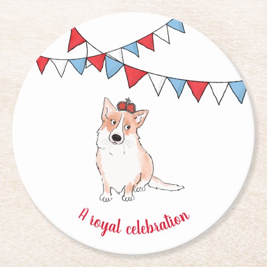 Royal Corgi Rundpapier Untersetzer (Vorderseite)
