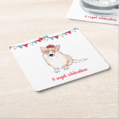 Royal Corgi Square Untersetzer (angewinkelt)