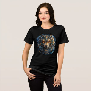 Royal Cosmic Wolf in Ornate Armor Tri-Blend Shirt