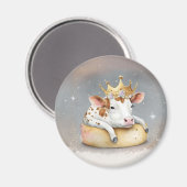 Royal Cow Dreaming on Cheese Throne                Magnet (Vorderseite/Rückseite)