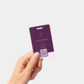 Royal Crimson QR Code Employee Name Abzeichen Ausweis (Handheld)