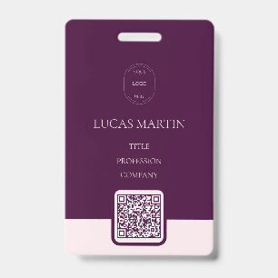 Royal Crimson QR Code Employee Name Abzeichen Ausweis