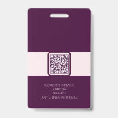 Royal Crimson QR Foto Name des Mitarbeiters Ausweis (Rückseite)