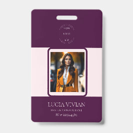 Royal Crimson QR Foto Name des Mitarbeiters Ausweis