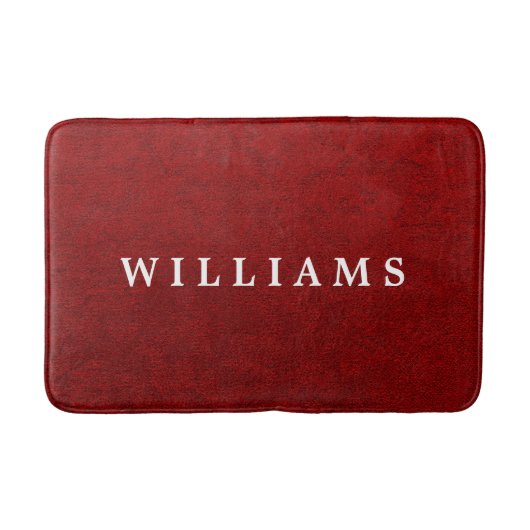 Royal Crimson Velvet Imitate Textur Large Bath Mat Badematte (Vorderseite)