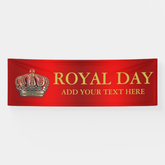Royal Cross Crown - Gold Blue Red Banner (Horizontal)