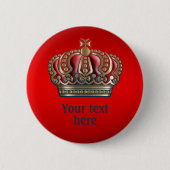 Royal Cross Crown - Gold Blue Red Button (Vorderseite)