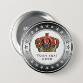 Royal Cross Crown - Gold Blue Red Button (Vorne & Hinten)