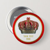 Royal Cross Crown - Gold Blue Red Button (Vorne & Hinten)