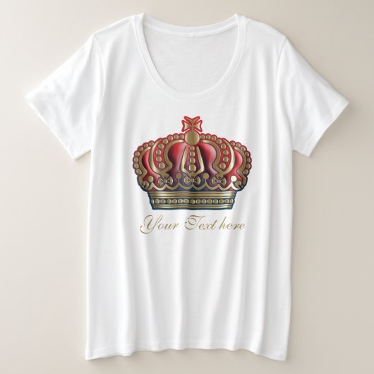 Royal Cross Crown - Gold Blue Red Große Größe T-Shirt (Design vorne)