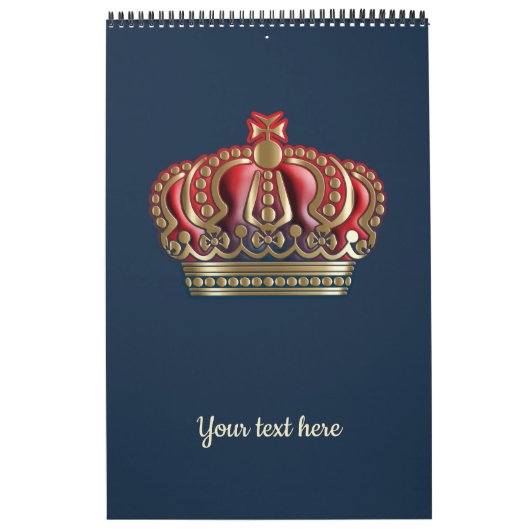 Royal Cross Crown - Gold Blue Red Kalender (Titelbild)