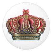 Royal Cross Crown - Gold Blue Red Keramikknauf (Vorderseite)