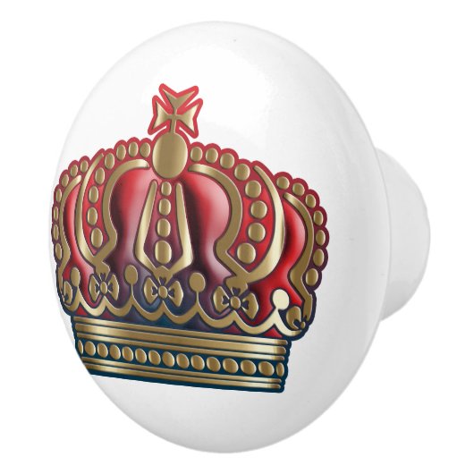Royal Cross Crown - Gold Blue Red Keramikknauf (Rechts)