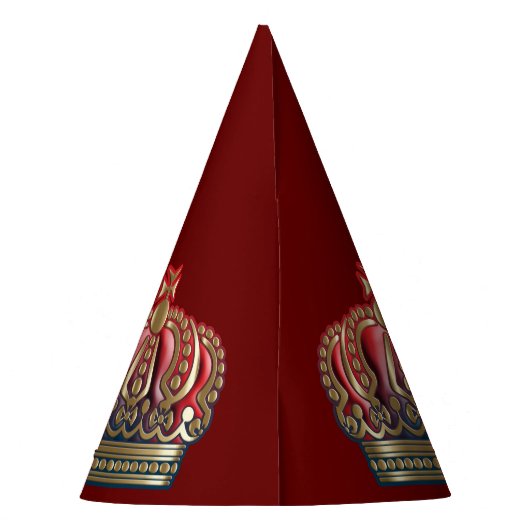 Royal Cross Crown - Gold Blue Red Partyhütchen (Rückseite)