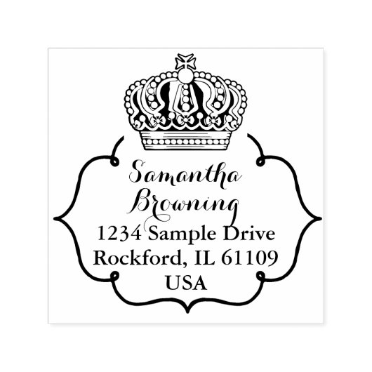 Royal Cross Crown - Gold Blue Red Permastempel (Design)